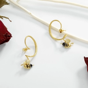 Bee Earrings Stylish Statement Minimal Form