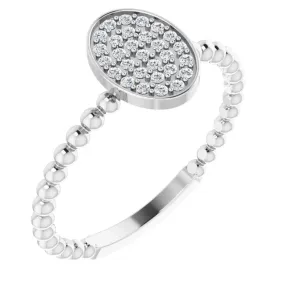 Casual Contour 14K White 1/6 CTW Diamond Cluster Beaded Ring