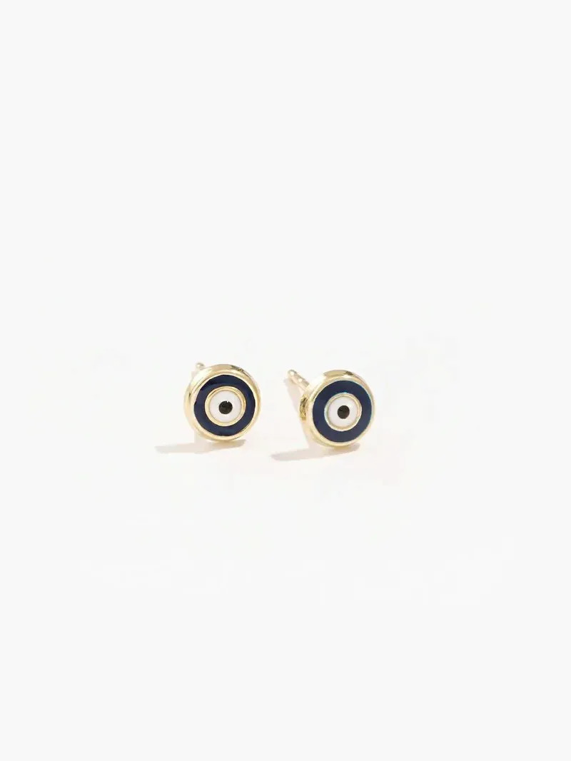 Blue Eye Studs Trendy Glow Graceful Form