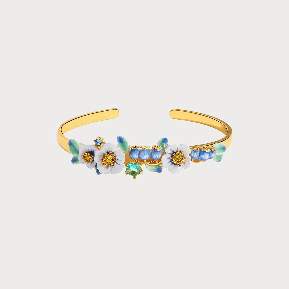 Mythical Vision Blueberry Flower Cuff Bracelet