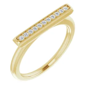 Comfortable Embellishment Classic Emblem 14K Yellow 1/10 CTW Diamond Bar Ring