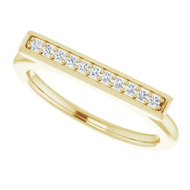 14K Yellow 1/10 CTW Diamond Bar Ring Strong Product
