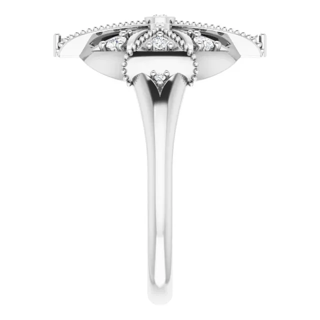 Sterling Silver 1/4 CTW Diamond Vintage-Inspired Ring Daily Structure Stylish Set