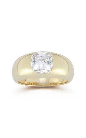 Bold CZ Dome Ring All Match Unique Symbol