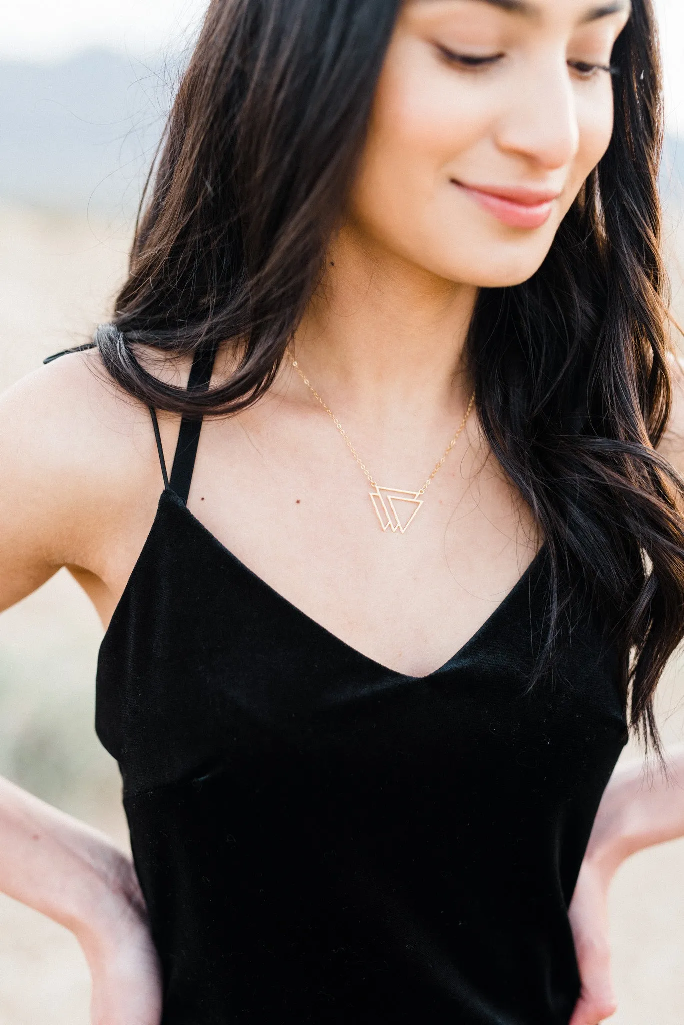 Soft Detail Artemis - Nested Triangles Necklace