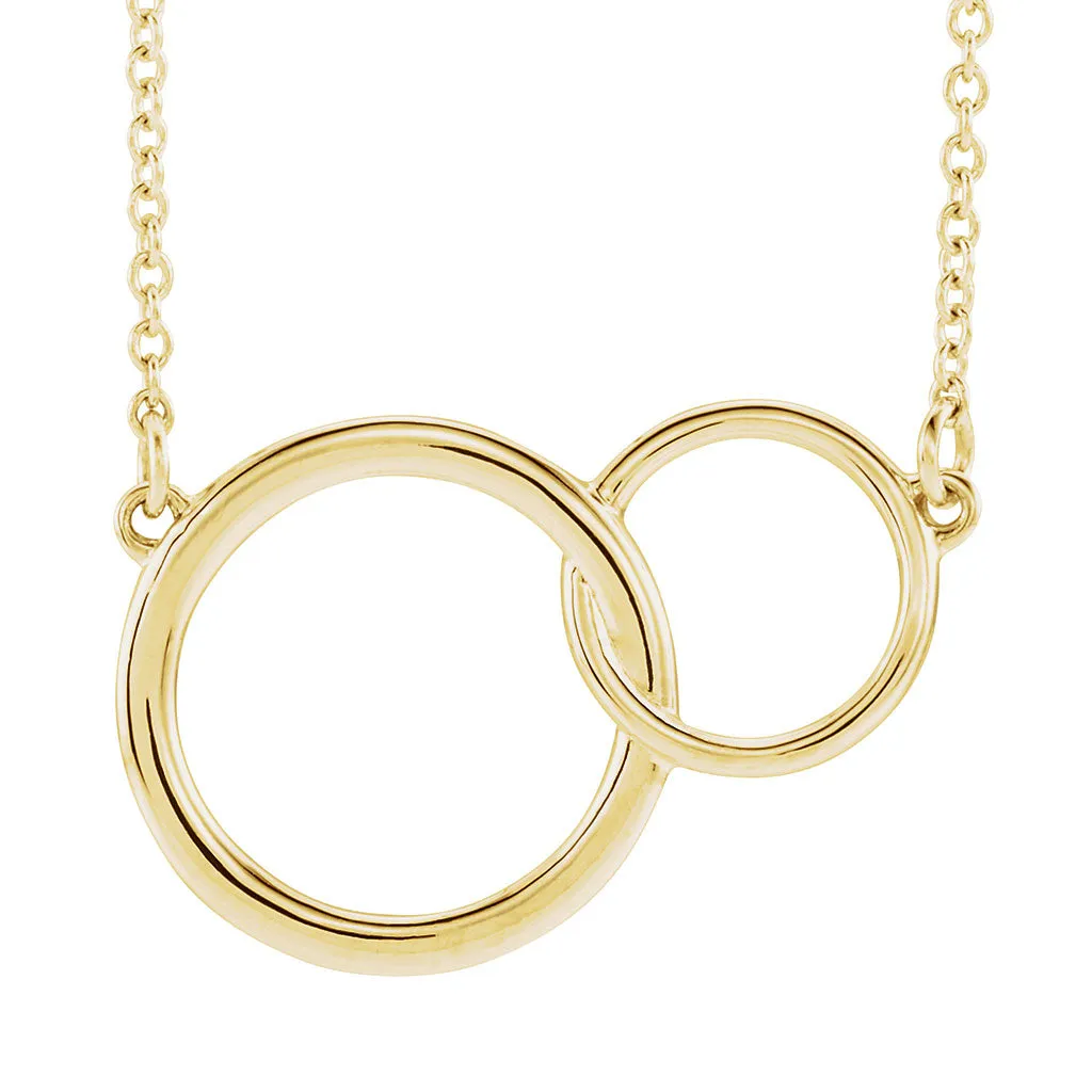 Stylish pieces Sculpted Shape You   Me Plain Necklace in Yellow Gold