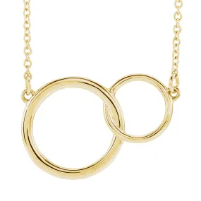 Stylish pieces Sculpted Shape You   Me Plain Necklace in Yellow Gold