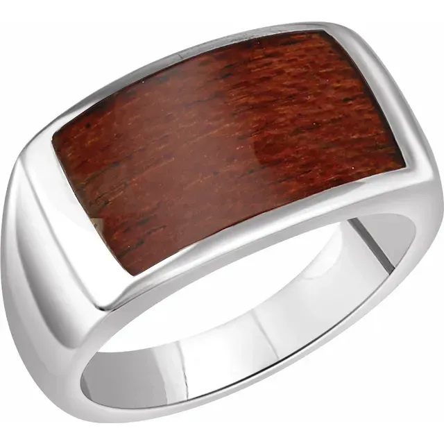 Sterling Silver Men's Rectangle Ring Neutral Feature