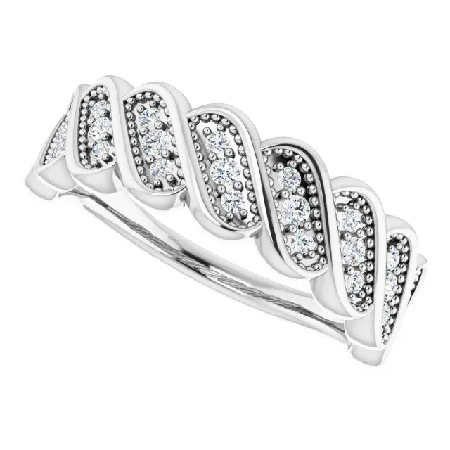 14K White 1/4 CTW Diamond Stackable Ring Fragile Item Minimal Proportion