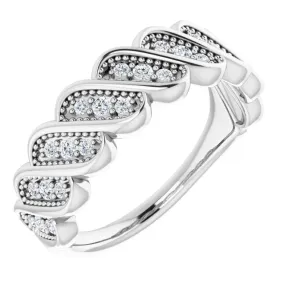 14K White 1/4 CTW Diamond Stackable Ring Design innovation