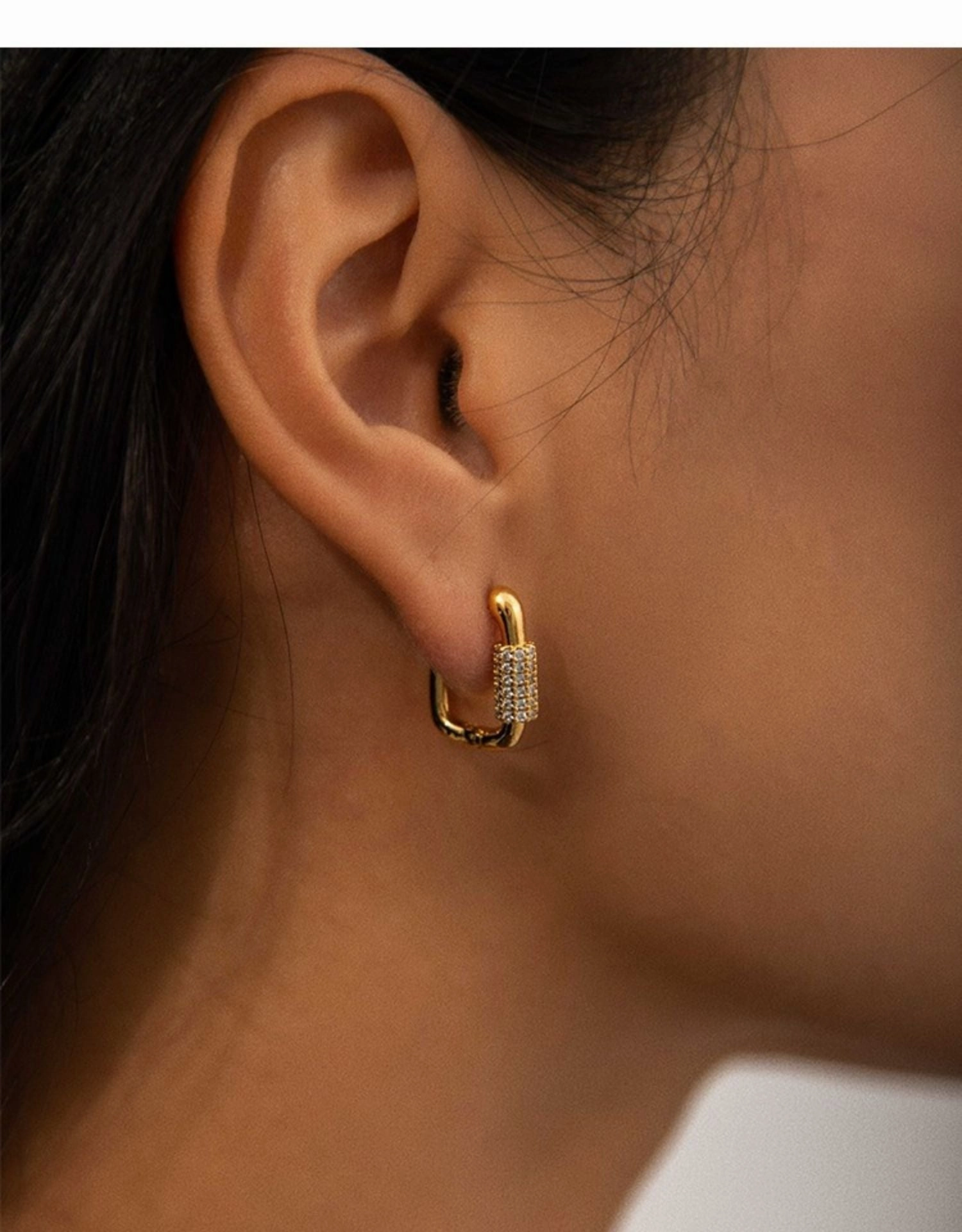 All Style Sophisticated Shape Despoina Dainty Square Hoops with CZs