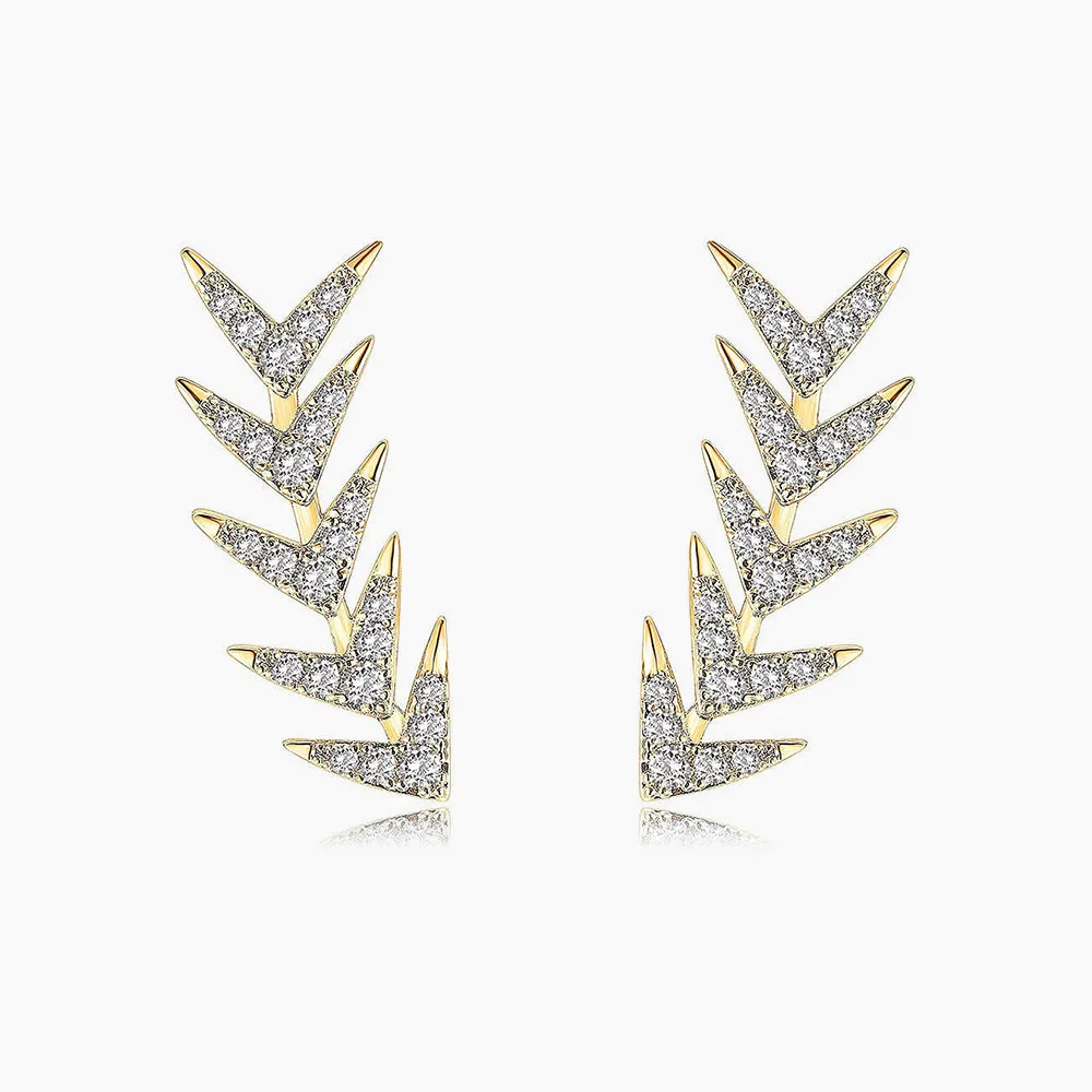 Lively Feature Botanical Cubic Zirconia Earrings