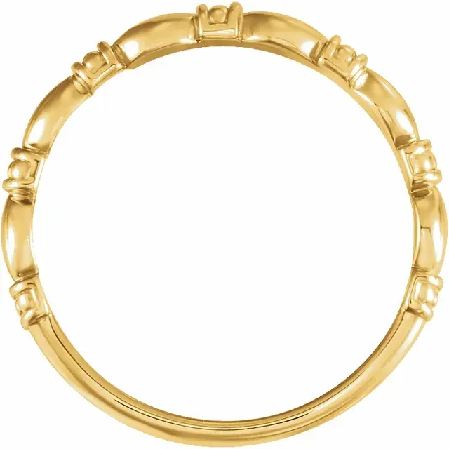 14K Yellow Stackable Ring Handcrafted Statement Vintage Inspiration