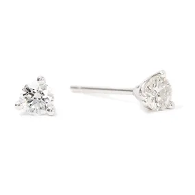 Bremer Jewelry 1/4ctw Round Solitaire/Stud Diamond Earrings in 14K White Gold (0.27ctw) Radiant Shine Look Custom Gifts