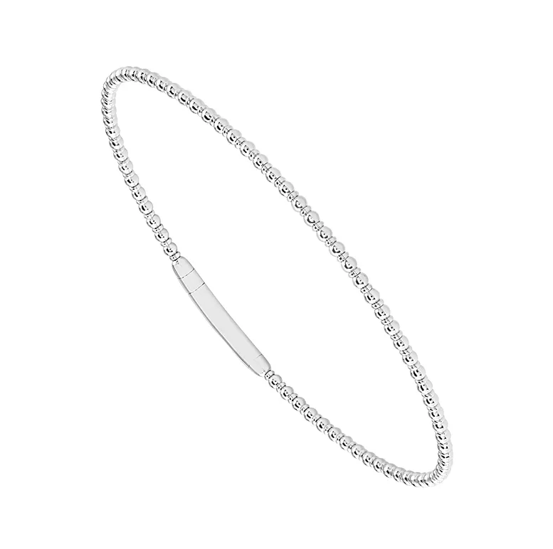 Shine Effect Sophisticated Glam Bremer Jewelry 6.75 inch Bangle Bracelet in 14K White Gold