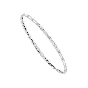 Bremer Jewelry Bangle Diamond Bracelet in 14K White Gold (.16ctw) Laser Cutouts Continuous Improvement