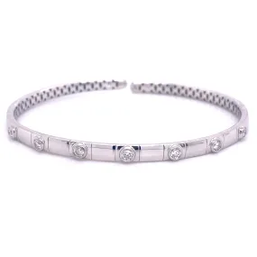 Yoga Inspired Bremer Jewelry Bangle Diamond Bracelet in 18K White Gold (0.35ctw)