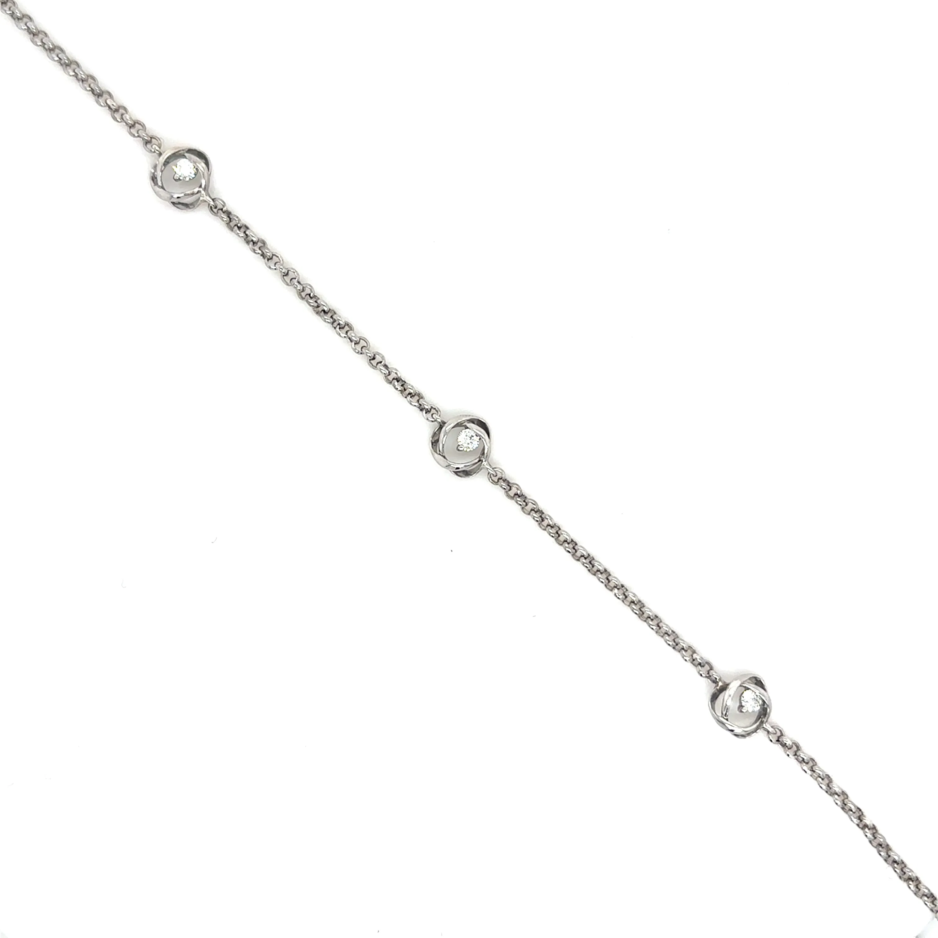 Bremer Jewelry Station Diamond Bracelet in 925 White Sterling Silver (.05ctw) Sisterhood Bond Distinct Perspective