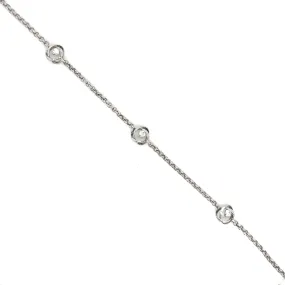 Worthy Amalgamations Bremer Jewelry Station Diamond Bracelet in 925 White Sterling Silver (.05ctw)