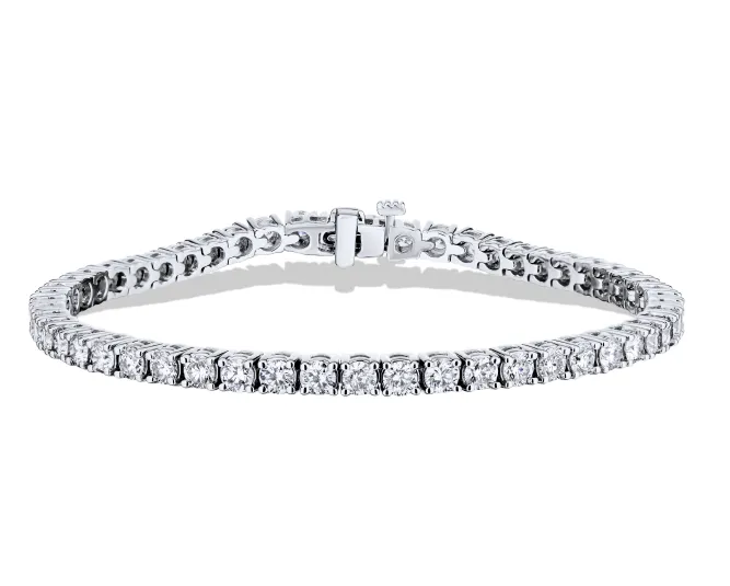 Opportune Fusions Happy Vision Bremer Jewelry Tennis Diamond Bracelet in 18K White Gold (5.30ctw)