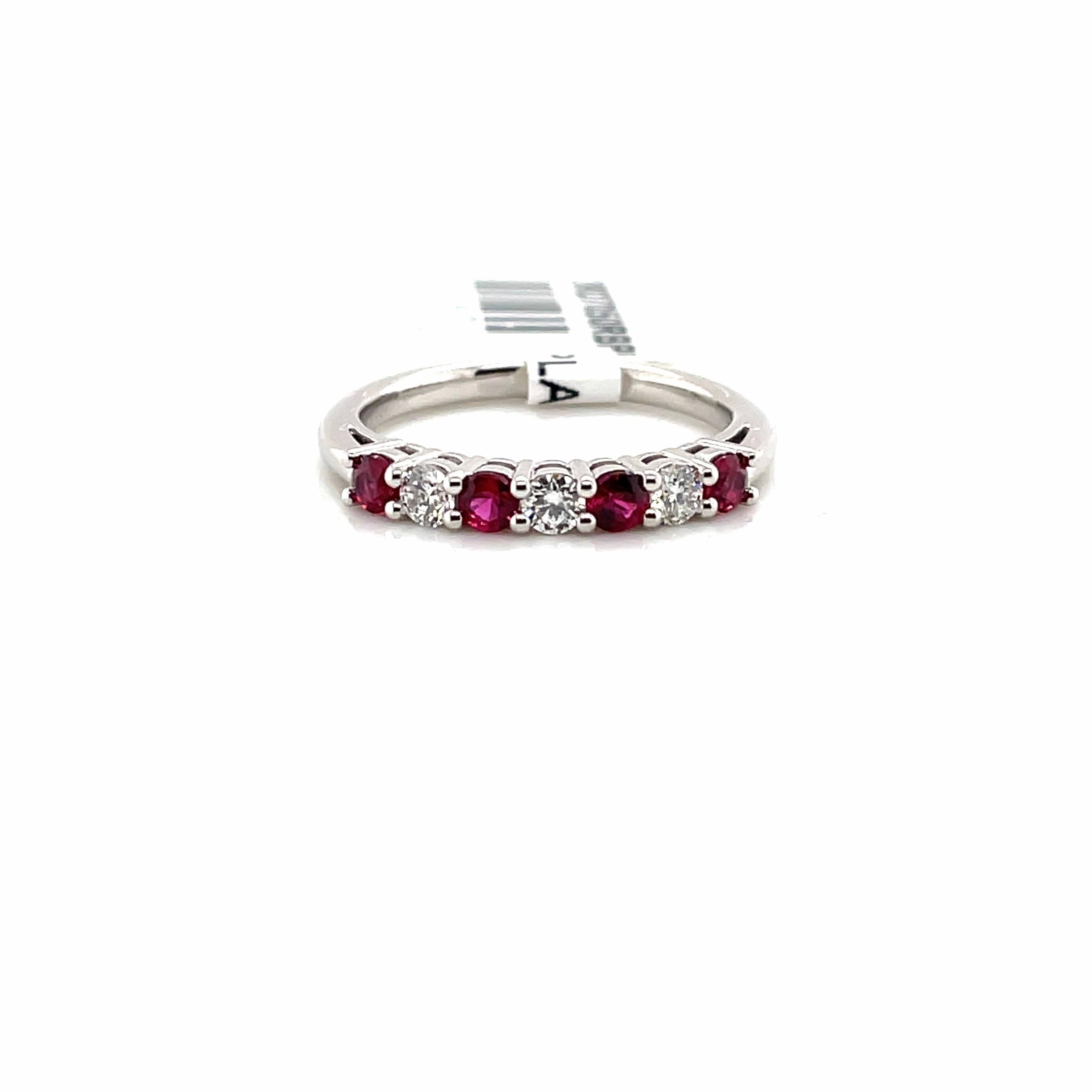 Bremer Jewelry Ruby and Diamond Half Anniversary Fashion Ring in Platinum (0.66xctw) Statement Vibe