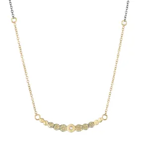 Runway Inspired Tiny Gold Dot Necklace - 22k/18k/14k Gold, Oxidized Silver   VS Diamond