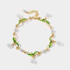 Wearable Art Heartwarming Amalgamations Lily of the Valley Charm Bracelet