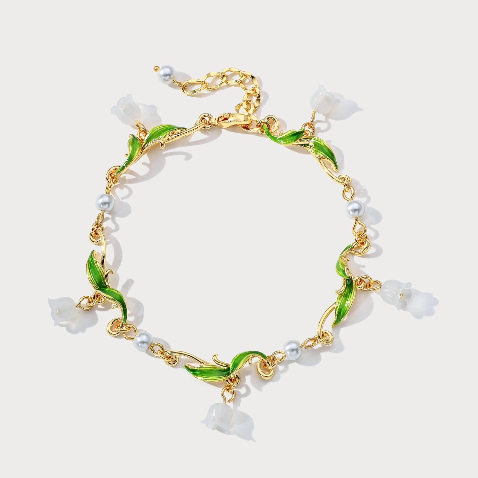 Lily of the Valley Charm Bracelet Occasion Style Textured Accent