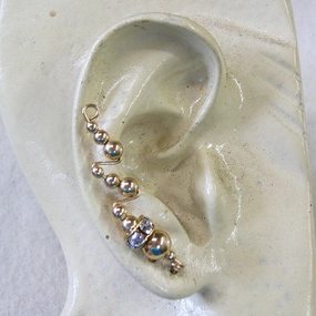 Gorgeous Essential Miniature Trinket Gold Filled Fancy Beads Ear Crawlers - Ear Sweep 10