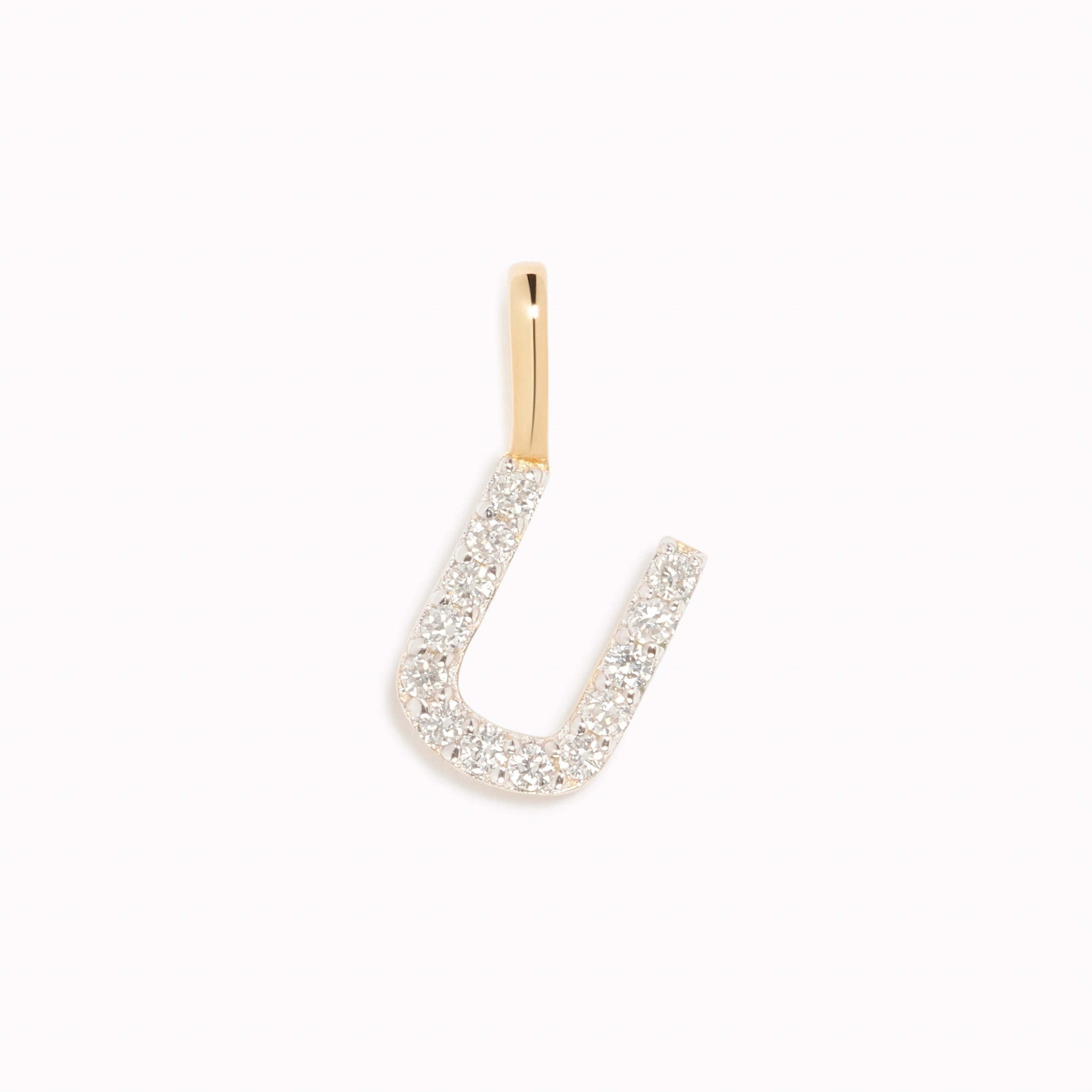 Splendid Shine Photo Ready Diamond Initial Pendant 14k Gold - U