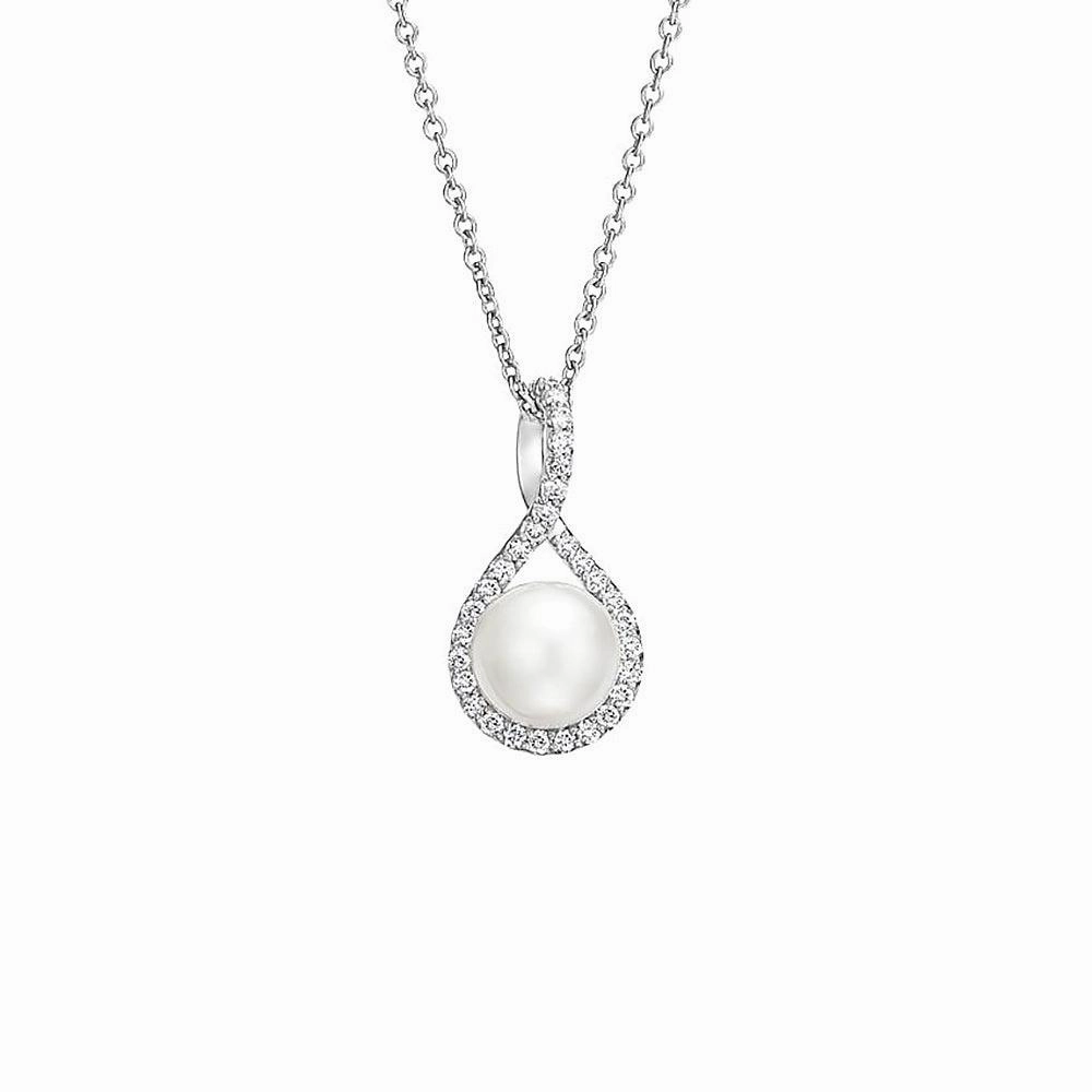 8mm Pav?? Twist Freshwater Cultured Pearl Pendant Effortless Fit