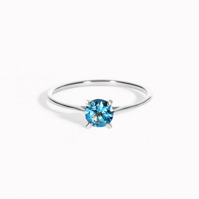 Silver London Blue Topaz Ring - Lilly Radiant Finish Elegant Highlight