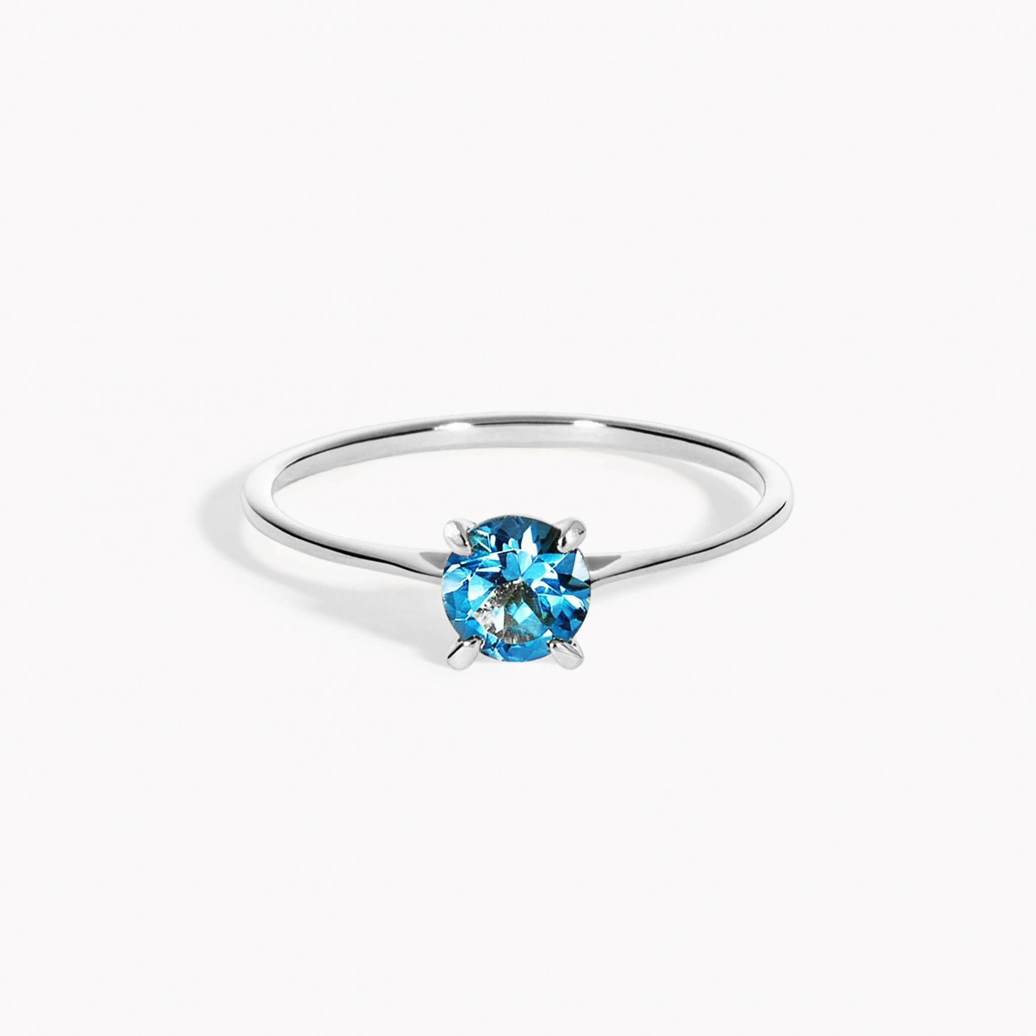 Fashion Daily Classic Highlight Silver London Blue Topaz Ring - Lilly