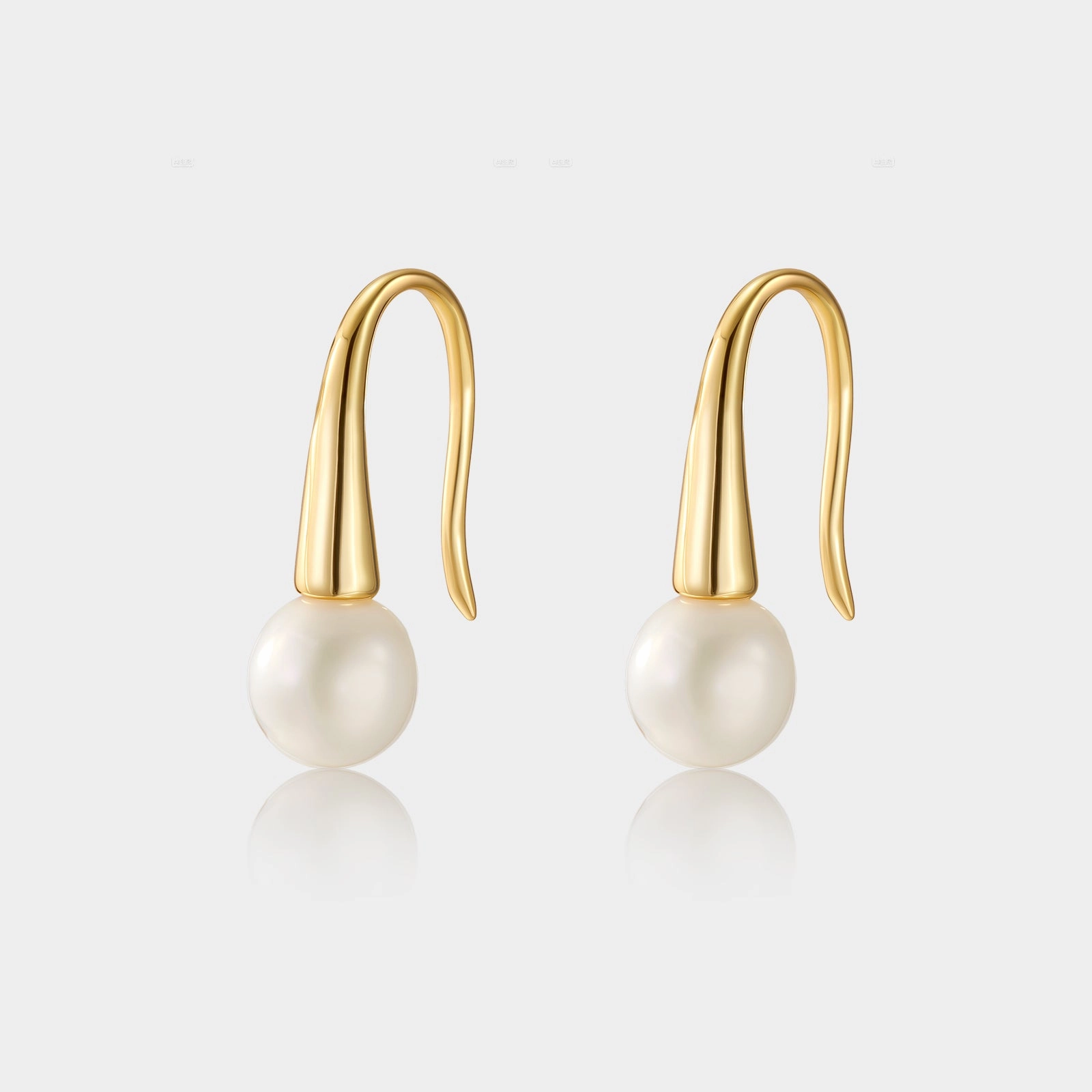 Gold and Pearl Earrings Artful Detail Natural Finish