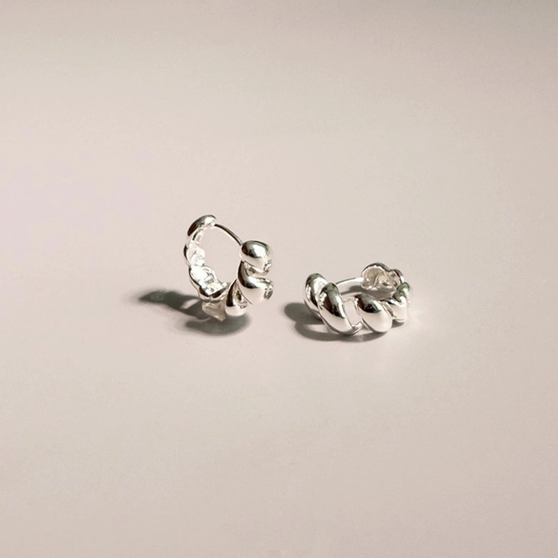 Modern Flow Glam Style Chunky Twisted Rope Croissant Hoop Earrings