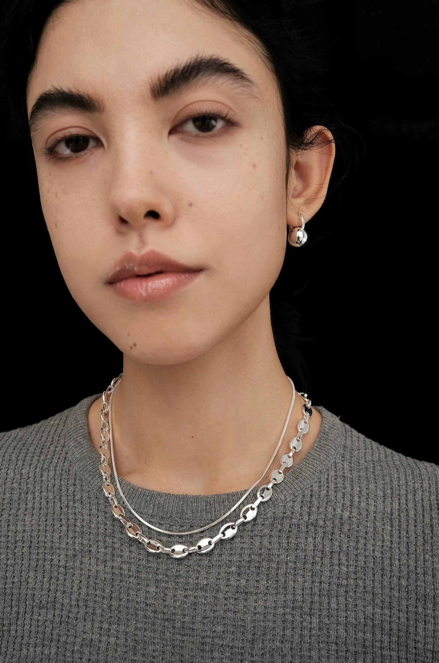 Bold Lines Mischief Sphere Dangle Hoop Earrings Gold & Silver