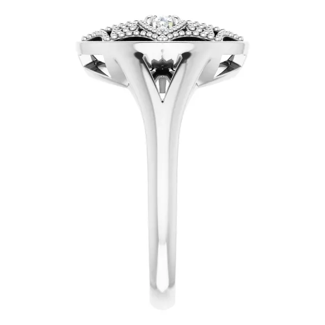 Sleek Jewelry 14K White 1/6 CTW Diamond Vintage-Inspired Ring