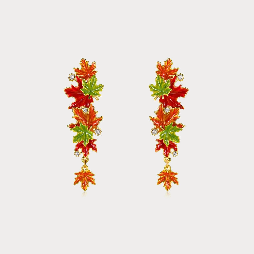 Shiny Piece Maple Leaf Earrings