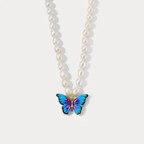 Butterfly Pearl Necklace Unique Sparkle