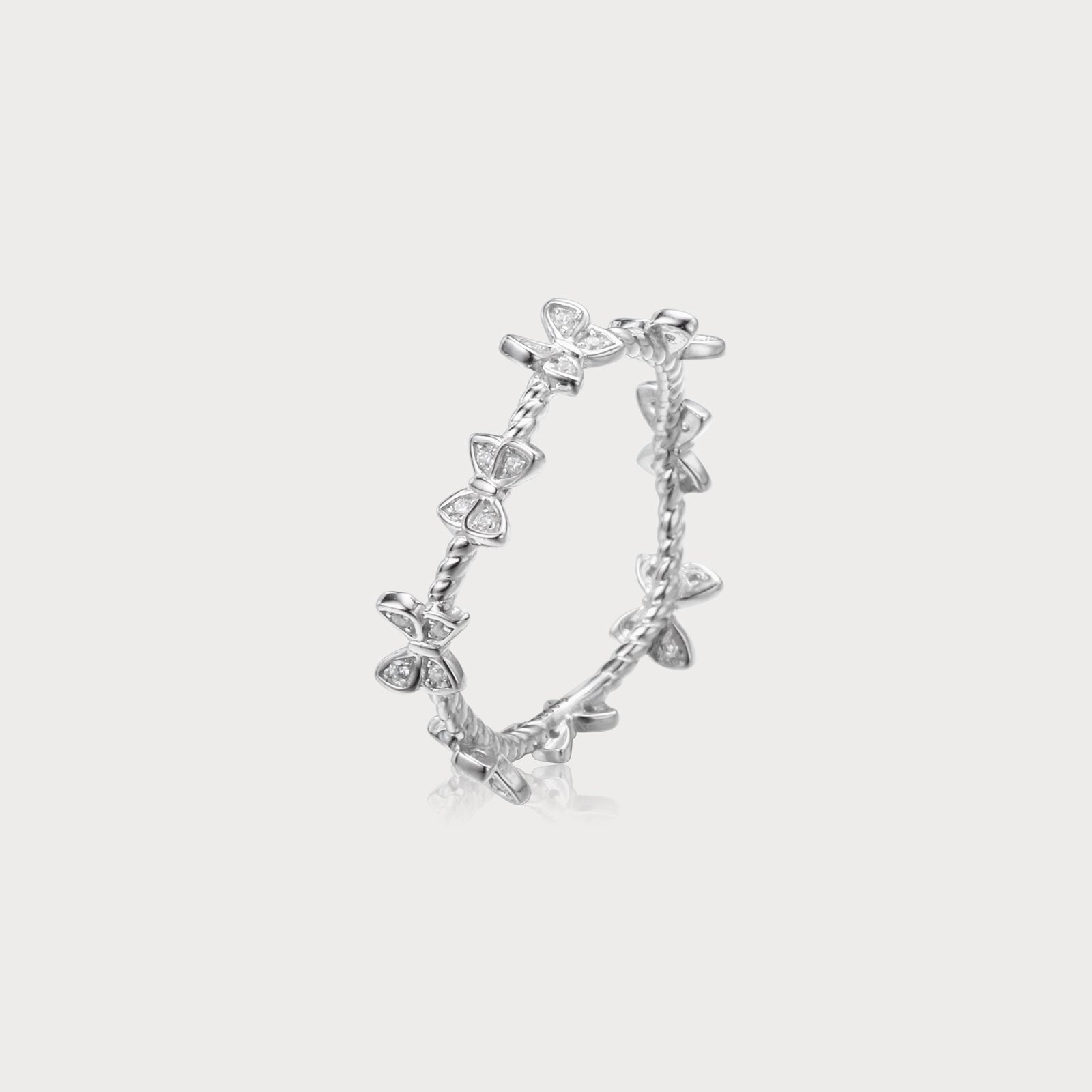 Ornate Token Butterfly Diamond Ring