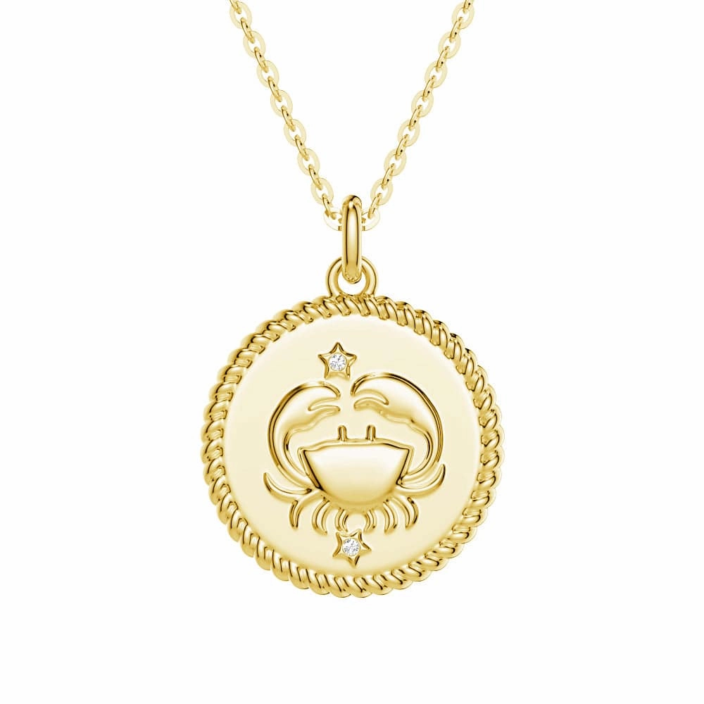 Polished Accessory Timeless Impression Cancer Constellation Lab Grown Diamond Birthstone Pendant Necklace