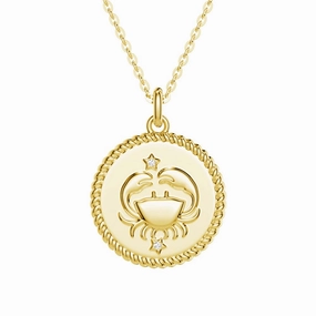 Cancer Constellation Lab Grown Diamond Birthstone Pendant Necklace Premium Craft Classic Piece