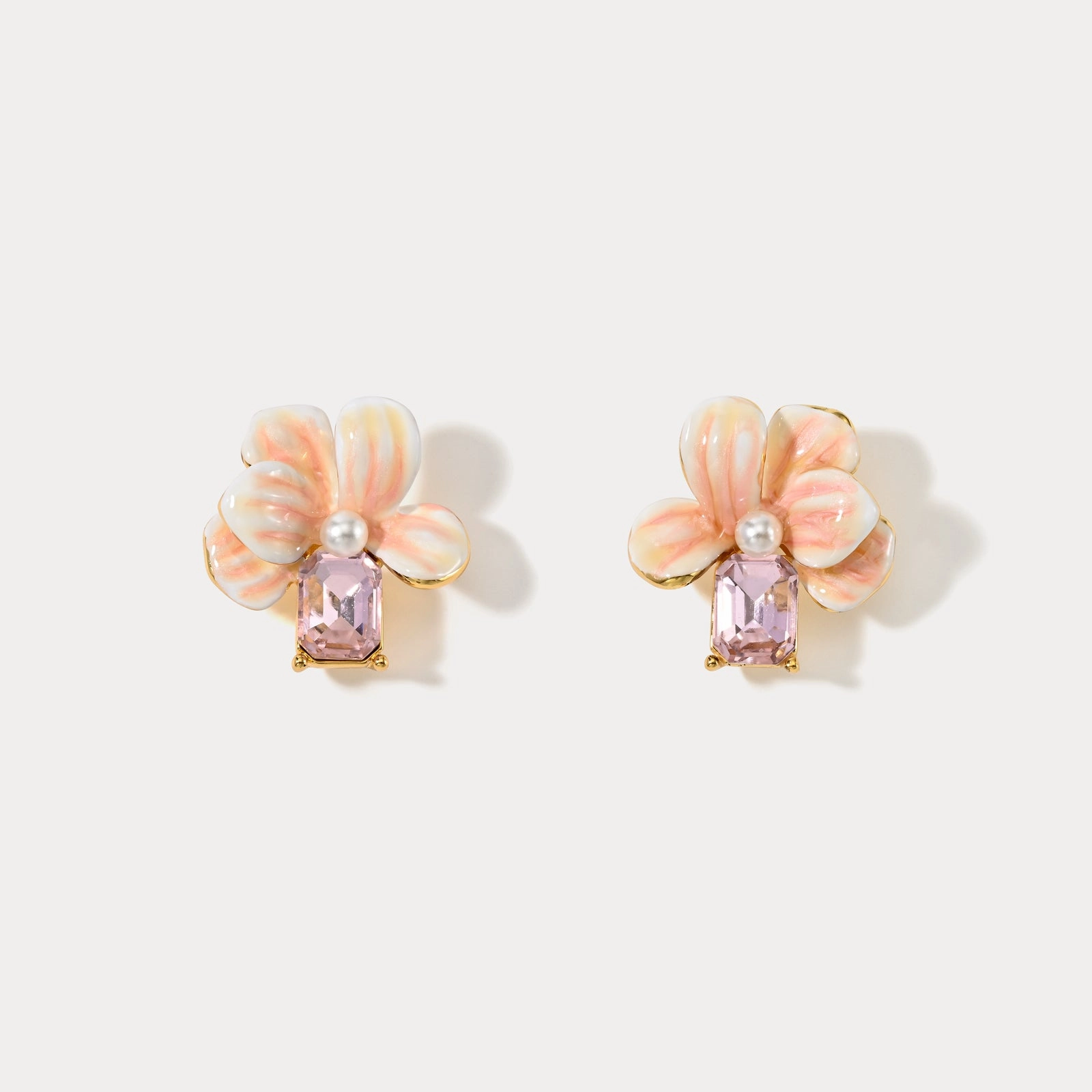 Delicate Item Safe Decor Flower Crystal Earrings