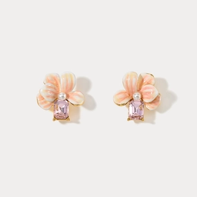 Delicate Item Safe Decor Flower Crystal Earrings