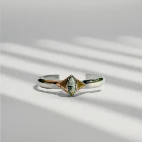 Casual Vibe Celestial Cuff - Oxidized Brass, Sterling Silver   African Turquoise