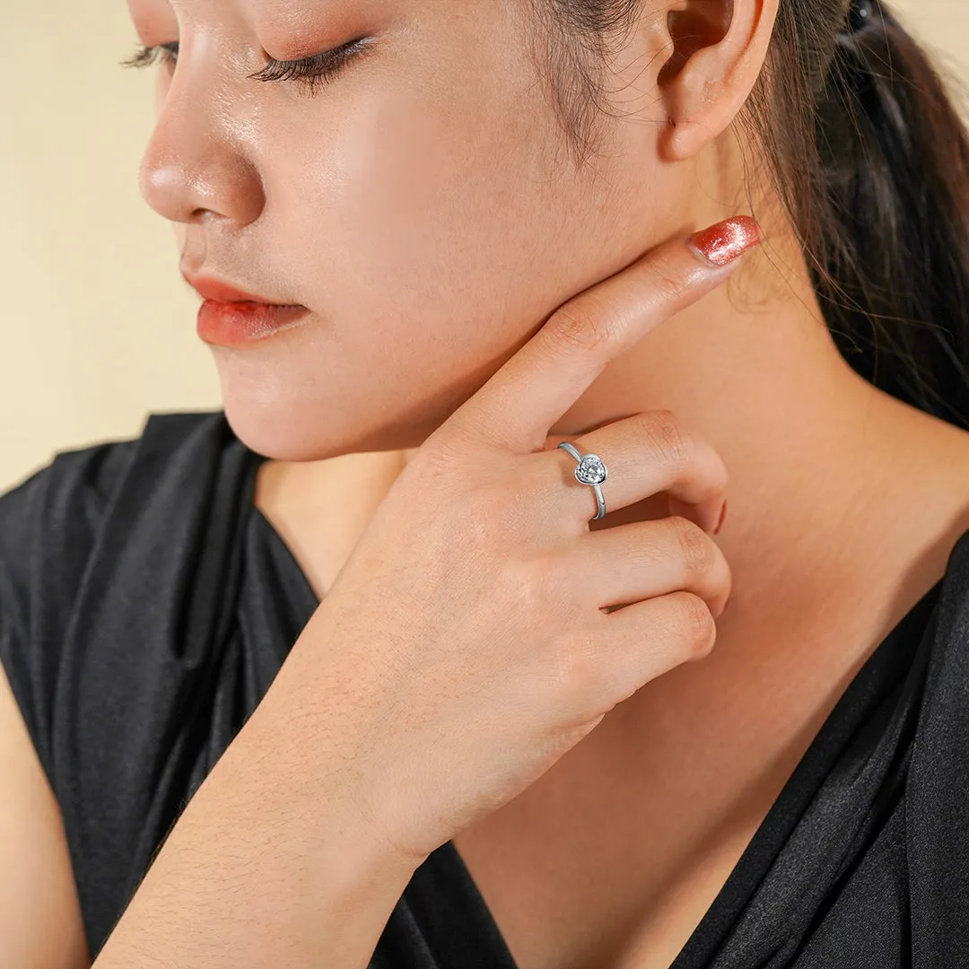 Refined Contour Balanced Accent Certified 1 Carat Round Lab Diamond Petite Twist Engagement Ring