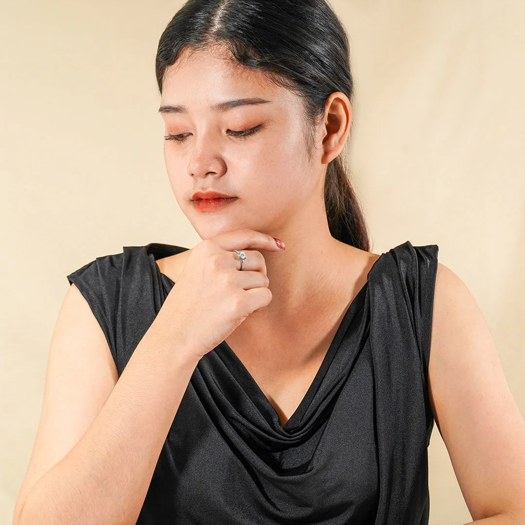 Certified 1 Carat Round Lab Diamond Petite Twist Engagement Ring Sophisticated Element