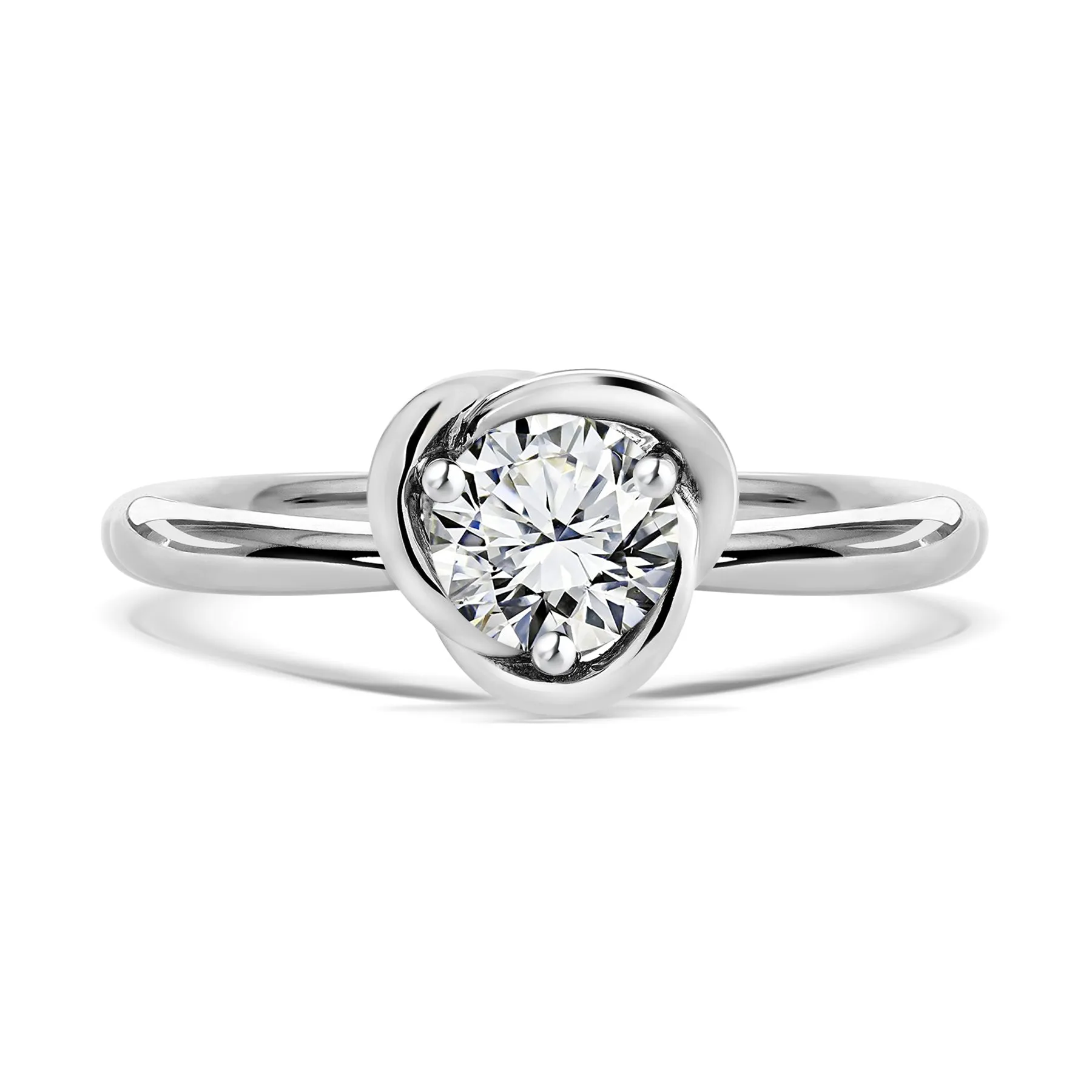 Personal Touch Urban Look Certified 1 Carat Round Lab Diamond Petite Twist Engagement Ring