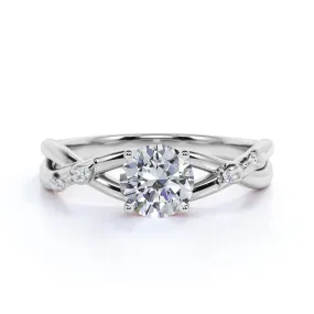 Polished Edge Custom pieces Certified 1.1 CT Round Lab Diamond - Infinity Engagement Ring