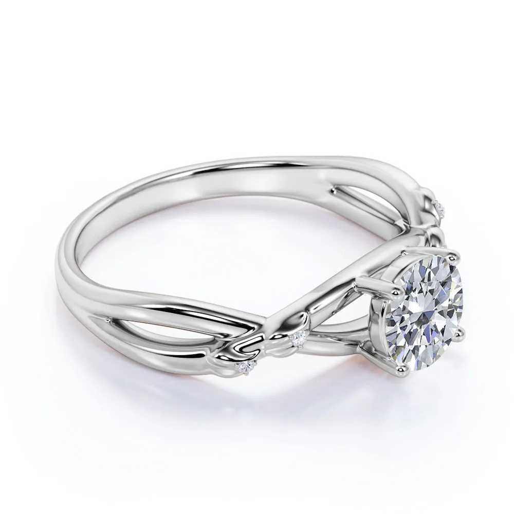 Subtle Form Luxury Form Certified 1.1 CT Round Lab Diamond - Infinity Engagement Ring
